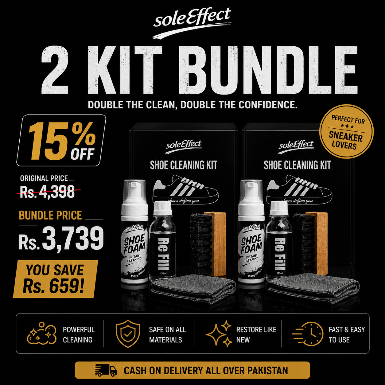 SoleEffect 2 KIT Bundle - Save 15% & Keep Your Sneakers Fresh Longer