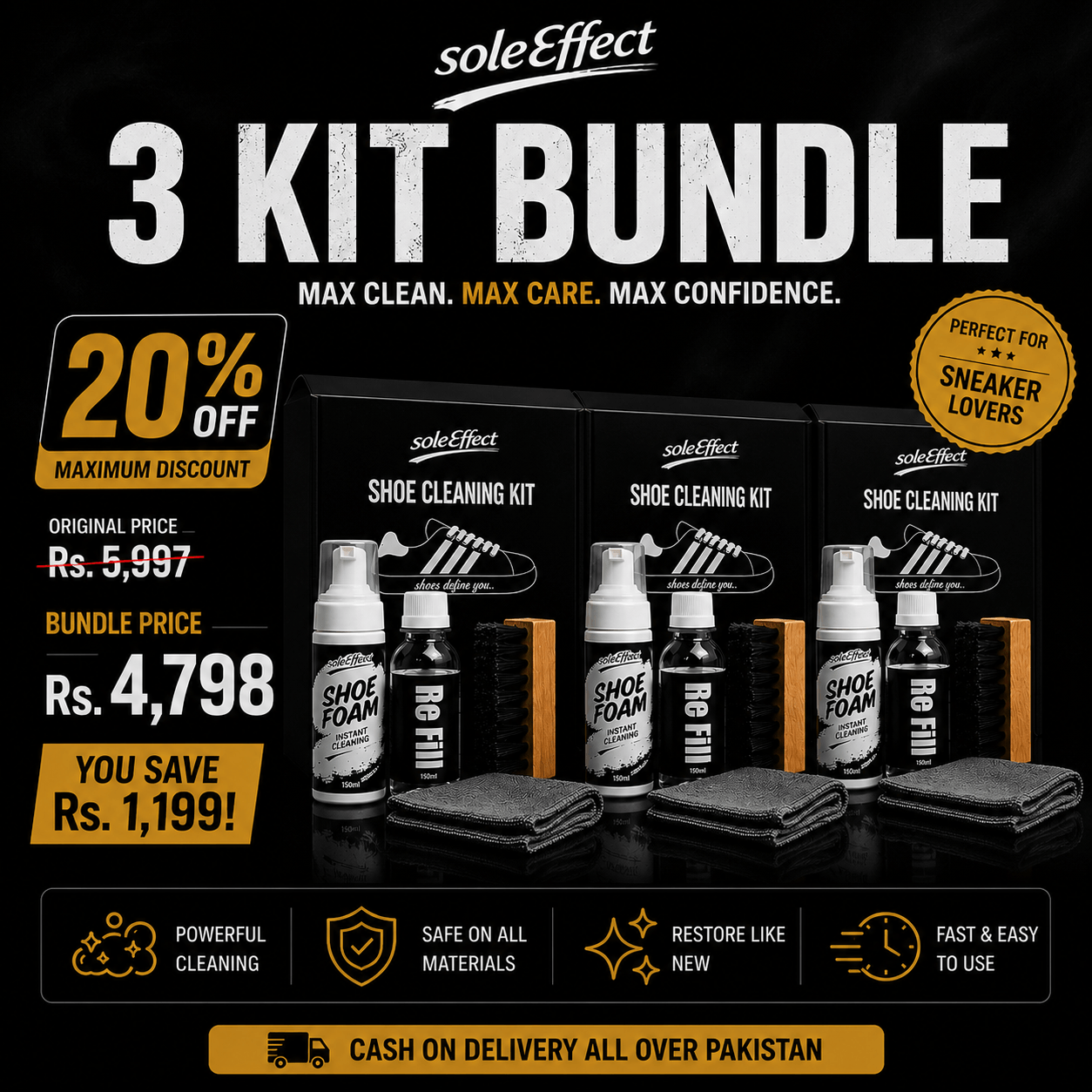 SoleEffect 3 Kit Bundle — Maximum Savings for Serious Sneakerheads